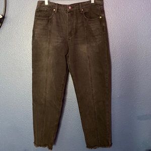 Black Cuffed Ankle Jeans